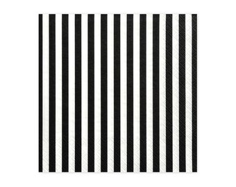 Black & White Stripe Paper Napkins - Pirate Party Napkins - Party Tableware - Engagement Party Napkins - Party Decoration - Pack of 20