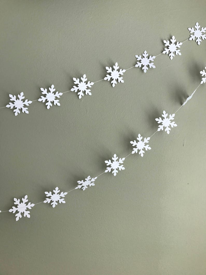 Christmas Snowflake Garland Christmas Decorations Winter Etsy