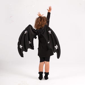 Bat Wings Balloon - Black Bat Wings Balloon With Stars - Halloween Balloons - Kids Dress Up - Halloween Costume - Black Balloons