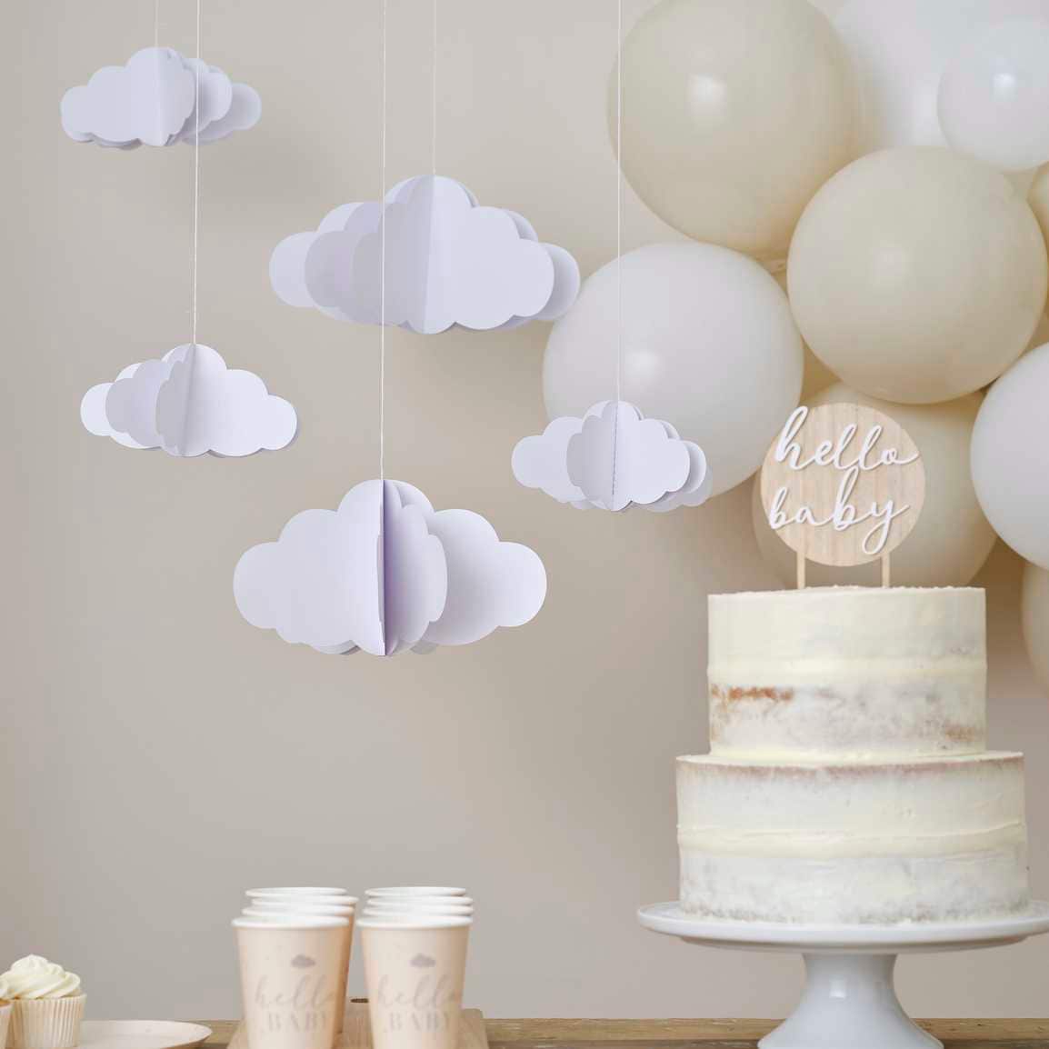 16 Pcs 3D Cloud Decorations Hanging Clouds for Ceiling Artificial Clouds  Props Fake Cloud Ornaments Wall Decor Clouds Imitation Decorations Baby