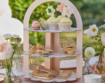 Floral Cake Stand - Floral Afternoon Tea Stand - Birthday Brunch - Afternoon Tea Party - Birthday Party Centrepiece - Birthday Bloom-3 Tiers