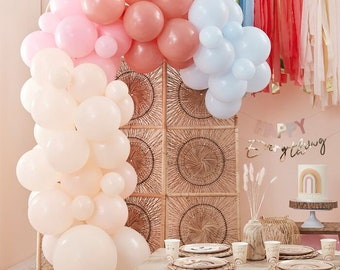 Pastel Balloon Arch Kit - Muted Pastel Rainbow Balloon Garland - Hen Party Balloon Garland - Peach & Pink Balloons - Party Decorations