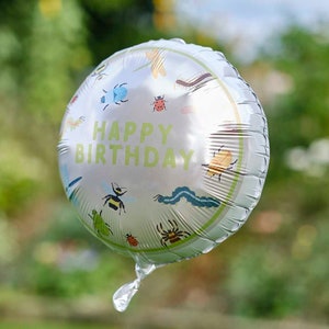 Happy Birthday Bug Party Balloon - Helium Birthday Balloon - Kids Bug Party - Children's Birthday Bug Insect Party Supplies