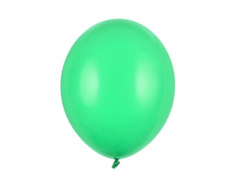10 globos redondos de látex resistentes de 30 cm (12") de color verde pastel con acabado mate - Globos para fiestas de cumpleaños con temática de dinosaurios - Globos para campos de fútbol