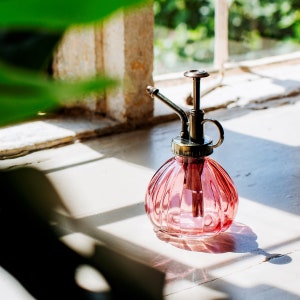 Pink Glass Plant Mister - Bohemian Style Mister - House Plant Spray - Sass & Belle