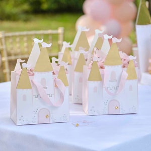 Princess Castle Party Bags - Castle Gift Bags - Princess Theme Birthday Party - Little Princess - Kids Birthday - Unicorn Party - Pack Of 5
