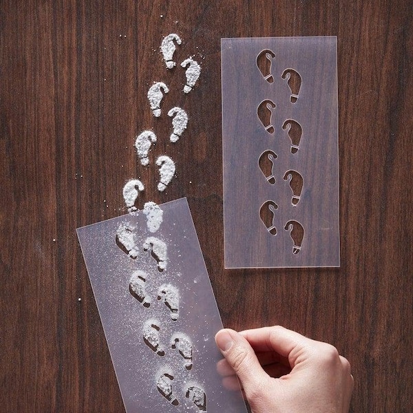 Elf foot print stencils