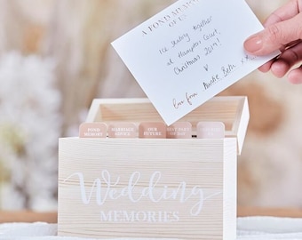 Wedding Guest Book - Wooden Wedding Memory Box - Alternative Guest Book - Wedding Advice - A Touch Of Pampas Collection