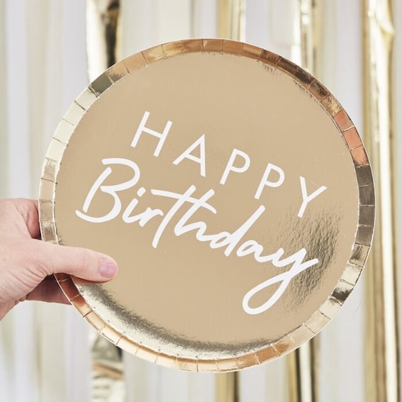 Assiettes en carton happy birthday : deco anniversaire adulte