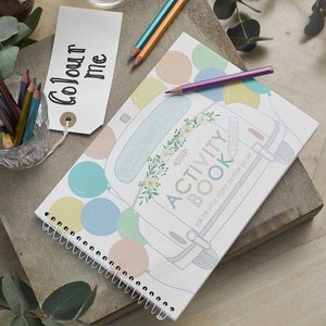 Livro de atividades e colorir para crianças de casamento - Livros de entretenimento para crianças em casamento - Acessório para mesa de casamento infantil