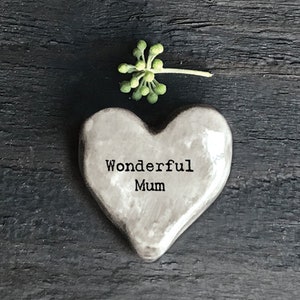 Wonderful Mum Heart Pebble - Keepsake Token - Valentine&#39;s - Birthday Present - Gift For Friend-Friendship Gifts-Lockdown Gift-East Of India