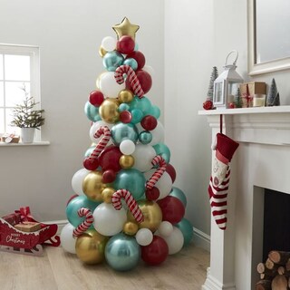 JOISHOP 23 Palloncini Di Natale A Forma Di Bastoncino Di Zucchero E Lecca-Lecca - Decorazioni In Foglio Alluminio Per Feste