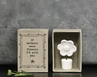 Porcelain Flower Matchbox Gift - Mother's Day Present - Gift For Mum - If Mothers Were Flowers - Birthday Gifts -flower In Pot-east Of India