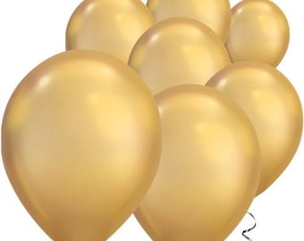 Gold Chrome small 7" round latex balloons