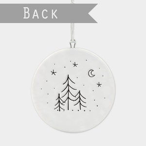 Porcelain Christmas Decoration Small White Christmas Tree Decoration Winter Wonderland White Flat Bauble Trees Holiday Decor image 4