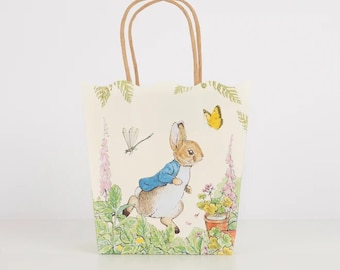 Peter Rabbit Party Bags - Kids Birthday Party Bags - Beatrix Potter Peter Rabbit In The Garden - Baby Shower Gift-Party Favor Bags-Pack Of 8