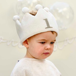Corona per il 1° compleanno - Corona in tessuto - Cappello di compleanno - Accessori per il primo compleanno - Primo compleanno ragazza o ragazzo - Festa per il 1° compleanno - Corona per bambino