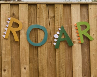 Dinosaur Banner - Dinosaur Roar Bunting - Roar-some Dino Birthday Supplies - Kids Birthday Party Decorations - Prehistoric Theme Decor - 2m