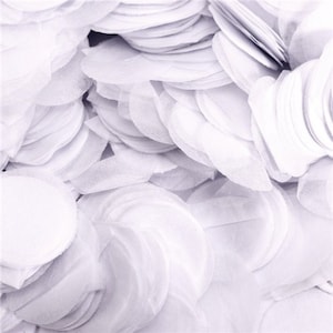 White tissue paper round circle balloon confetti pieces