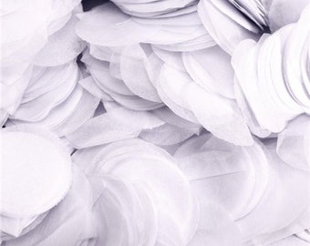 White tissue paper round circle balloon confetti pieces