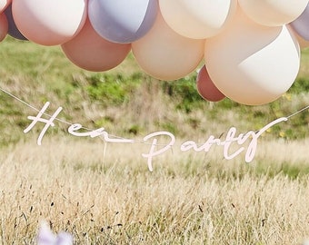Pink Hen Party Wimpelkette - Boho Hen Party Banner - Hen Do Party Dekorationen - Eco Hen Decor - Junggesellinnenabschied - Team Bride - Bachelorette - Bridal