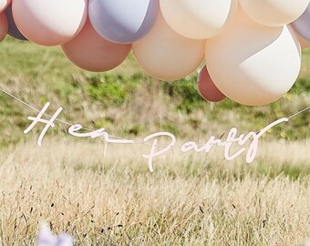 Rosa Hen Party Wimpelkette - Boho Hen Party Girlande - Hen Do Party Dekoration - Eco Henne Decor - Junggesellinnenabschied - Team Braut - Bachelorette - Braut