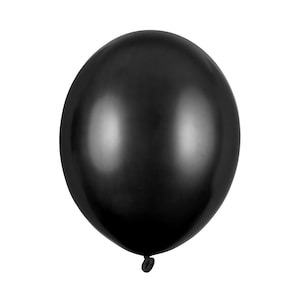 10 x Metallic Black 12&quot; Strong Round Latex Balloons - Black Colour - Shiny Finish - Birthday Party Balloons - Halloween Decorations