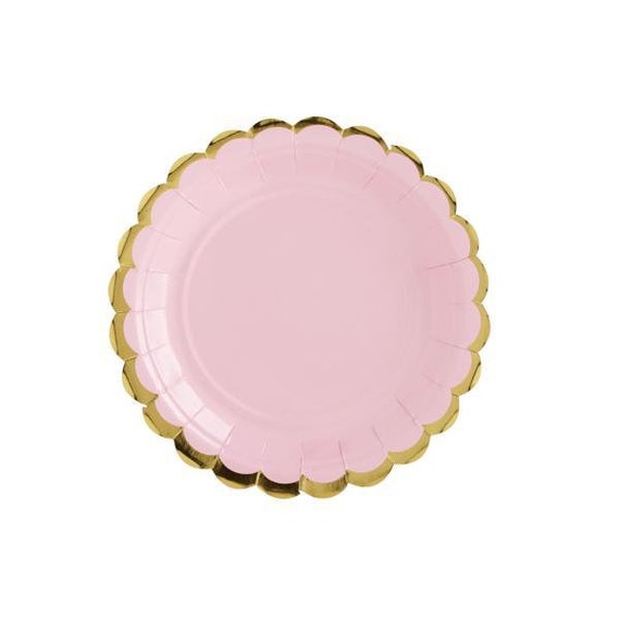 MARGAUX LONNBERG-Lot de 48 assiettes jetables en carton rose pour dessert d' anniversaire, 17,8 cm, avec motif à carreaux pour[J155] - Maison