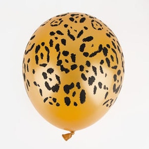 Globos de látex redondos de 28 cm con estampado de leopardo, paquete de 5
