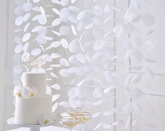 White Paper Wedding Backdrop - White Hanging Backdrop Decoration - White Wedding - Modern Luxe Wedding Supplies - White Party Decorations