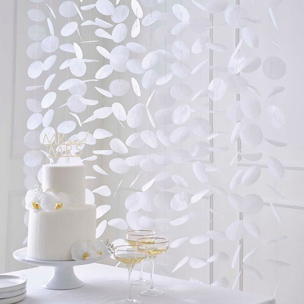 White Paper Wedding Backdrop - White Hanging Backdrop Decoration - White Wedding - Modern Luxe Wedding Supplies - White Party Decorations