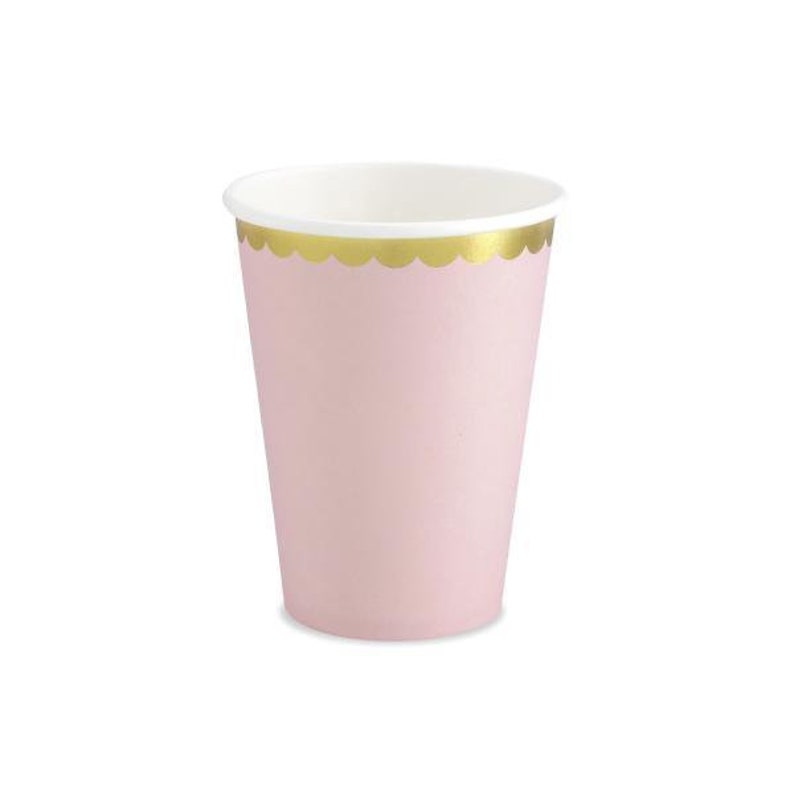 Pastel Pink and Gold Foil Paper Party Cups Pack of 6 image 2