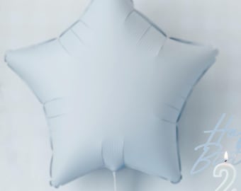 Pastel Blue Star Balloon - Star Shaped Foil Balloon - Light Blue Balloon - Pale Blue Birthday Party Decor - Baby Shower Balloon