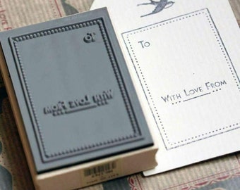 Rubber Stamp - To ... With Love From Stamp - Wooden Rubber Craft Stamp - Christmas Craft - Wedding Favours-DIY Gift Tags & Wrap-Scrapbooking