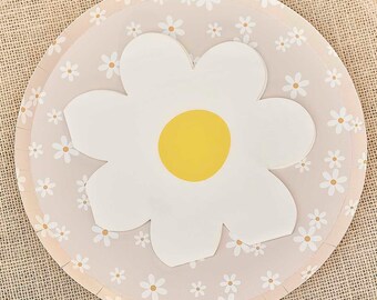 Daisy Floral Paper Napkins - Birthday Party Table Decor - Napkins With Daisies - Daisy Partyware - Girls Birthday Party Supplies-Pack Of 16