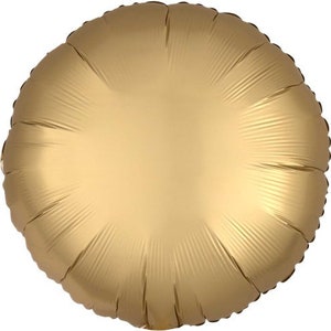 Goudsatijn ronde heliumballon 18 inch (25 cm)