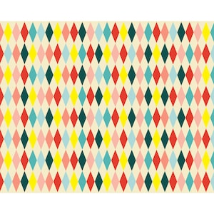 Tovaglia da circo - Tovaglia di carta con diamanti - Stampa arlecchino - Articoli per feste di carnevale - Tema luna park - Articoli per feste di compleanno per bambini
