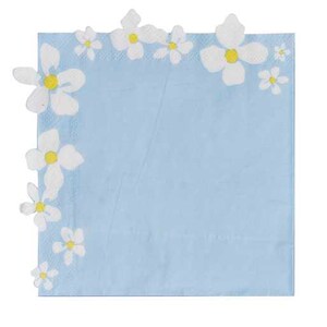 Homlouue 100PCS Blue Floral Paper Napkins - 3-Ply Disposable Guest Towels Chinoiserie Design For Parties & Home Decor