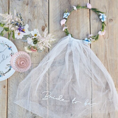 Bride to Be Crown & Veil - Bride to Be Hen Party Veil With  display picture 1