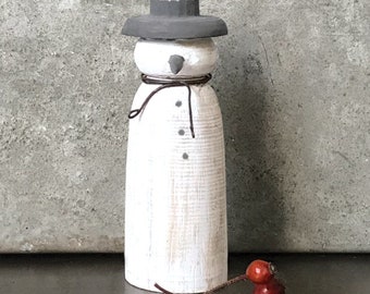 Wooden Snowman - Rustic Natural Christmas Decoration - Christmas Ornament - Scandi Xmas Decorations - Holiday Decor