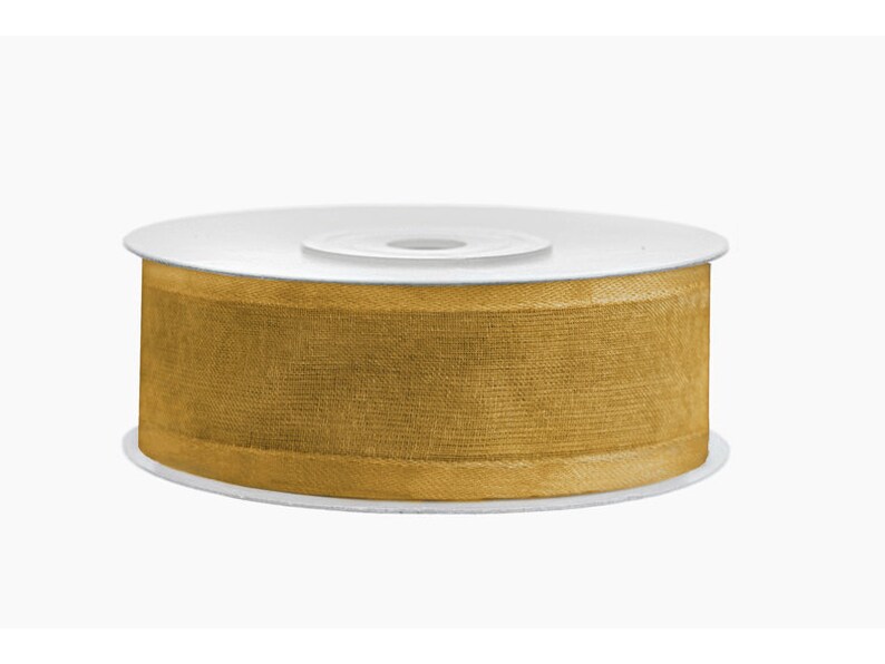 25m Reel 25mm Wide Gold Chiffon Ribbon Christmas Gift Wrap Ribbon Birthday Ribbon Craft Ribbon Wedding Ribbon