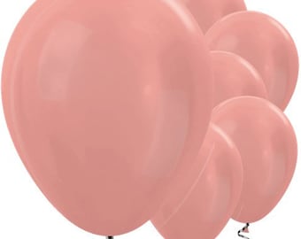 Rose goud metallic 30 cm ronde latex ballonnen