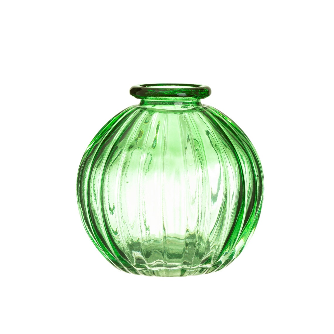 Green Glass Bud Vases Green Botanical Style Small Vase Set Etsy