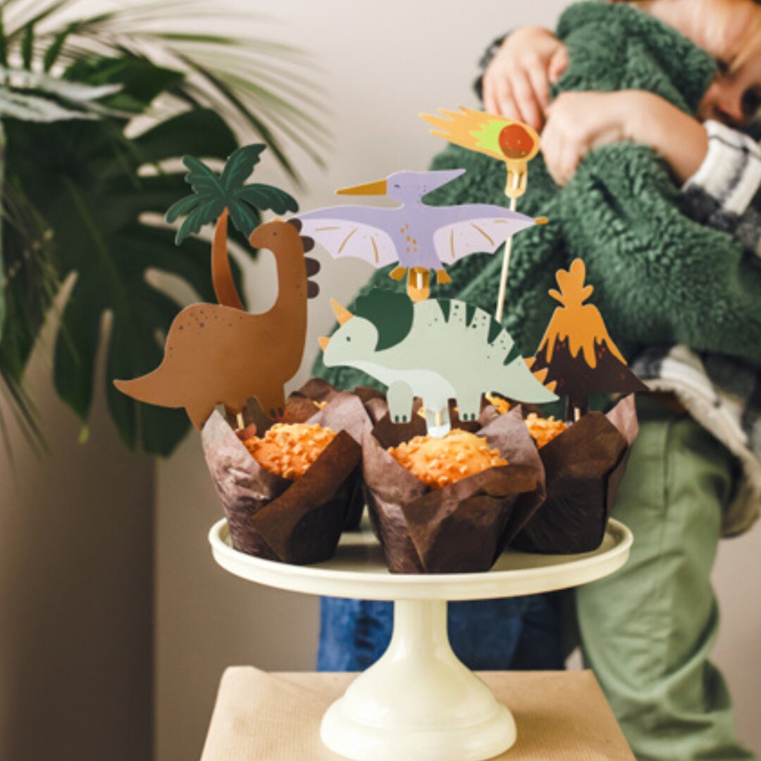 Dinosaur Cupcake Toppers - Animal Party Cake Decorations - Kids ...