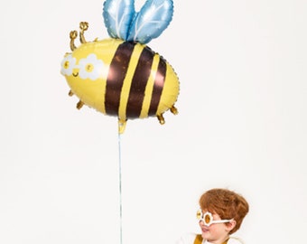 Hummel Folienballon - Party Dekoration Ballon - Gelb & Schwarzer Bienenballon - Naturgarten Kindergeburtstagsparty - Helium- oder Luftballon