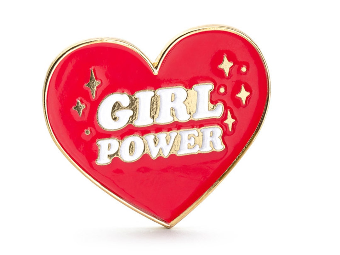 Heart Enamel Pin Girl Power Pin Badge Birthday Gift Etsy