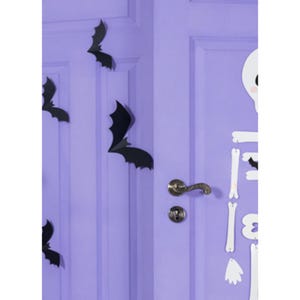 6 Paper Bats - Black Bat Decorations - 3D Halloween Bats - Halloween Wall Decorations - Cute Halloween - Kids Halloween Party