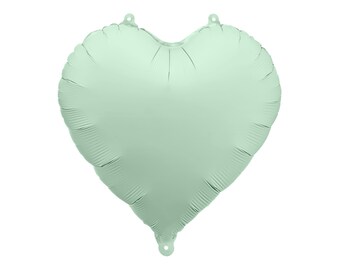 Pastel Green Heart Balloon - Mint Green Foil Balloon - Light Green Birthday Party Decorations - Heart Shaped Balloon - Baby Shower Balloon