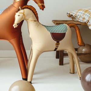 Large Standing Horse Balloon - Cream Horse Foil Balloon - Horse Party - Birthday Party Decorations - Western Party Theme - Farm Party