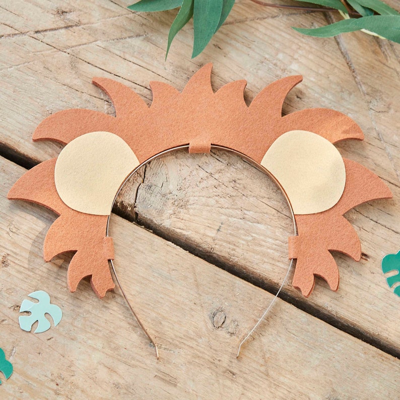 Lion Headband Wild Animal Party Accessory Kids Jungle Safari Party Theme Animal Birthday Party Decorations Party Photo Prop